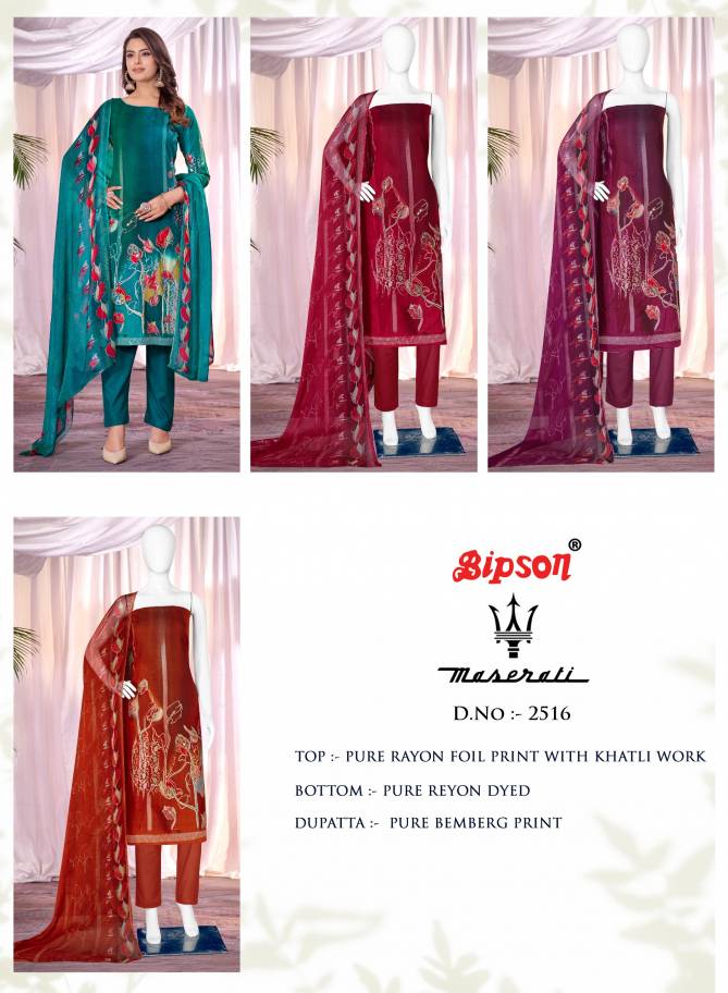 Maserati 2516 By Bipson Rayon Foil Printed Dress Material Wholesale Price In Surat